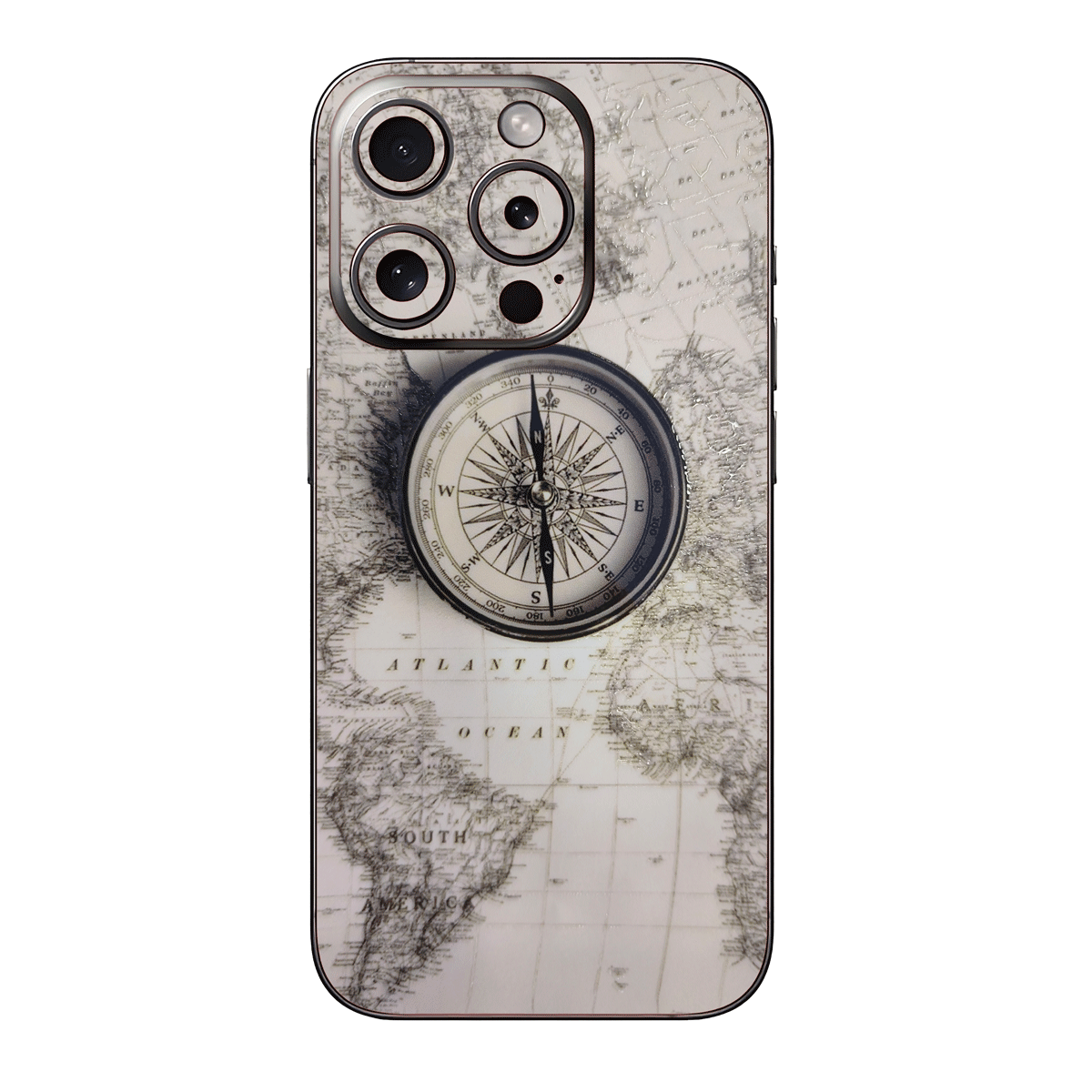 3D Compass on World Map Mobile Skin